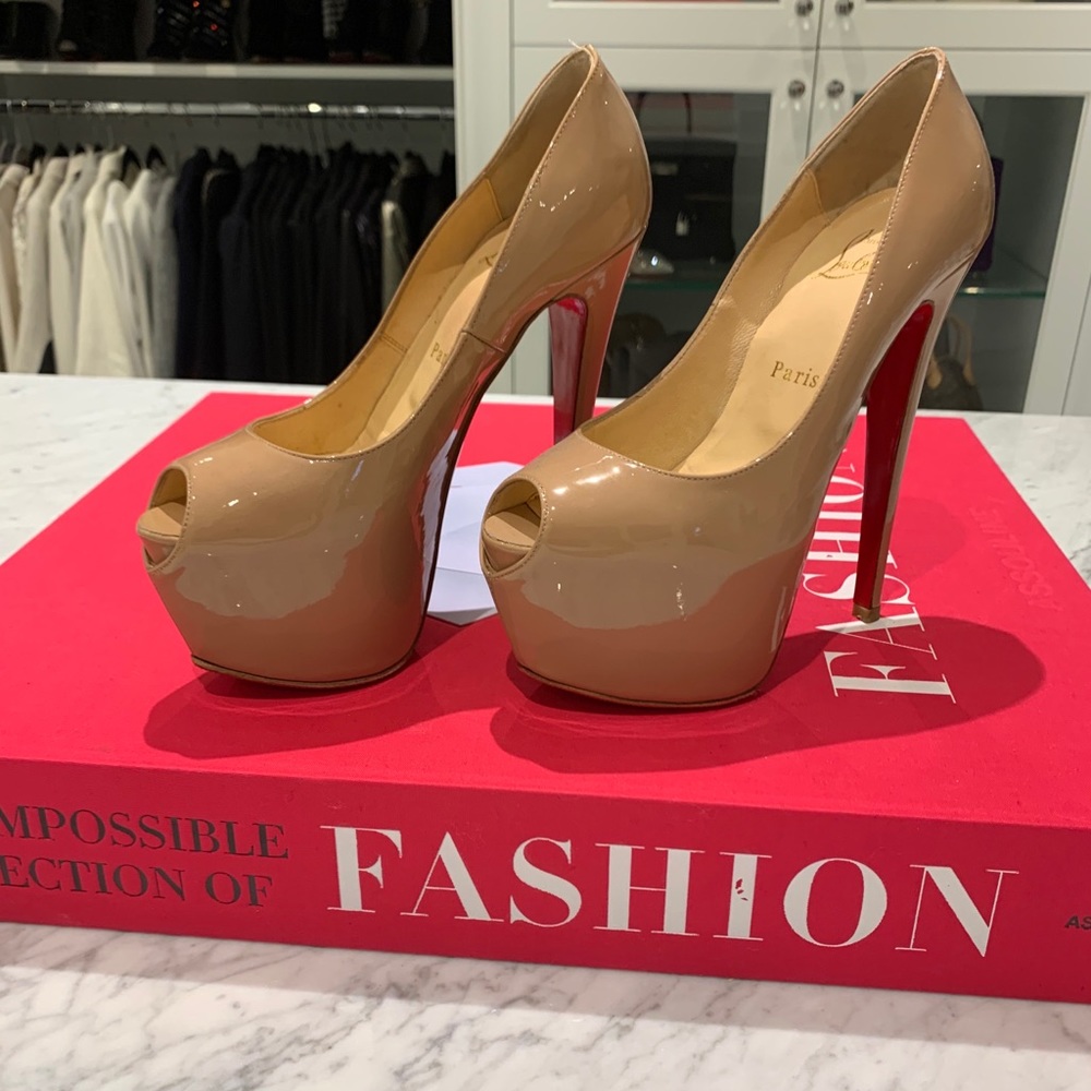 Christian Louboutin Nude Peep Toe Heels